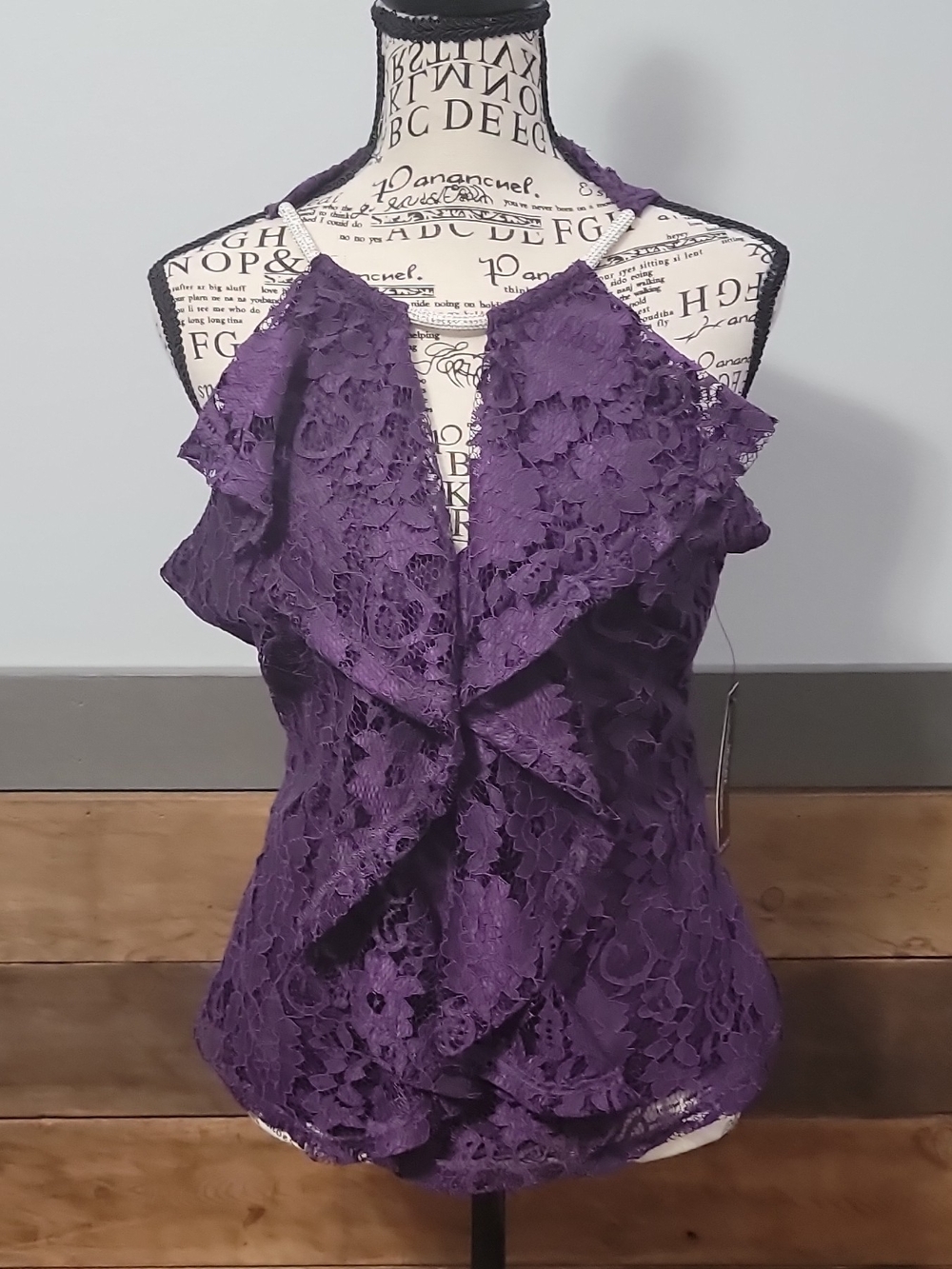 VENUS Purple Lace Ruffle Cami Top - Women's